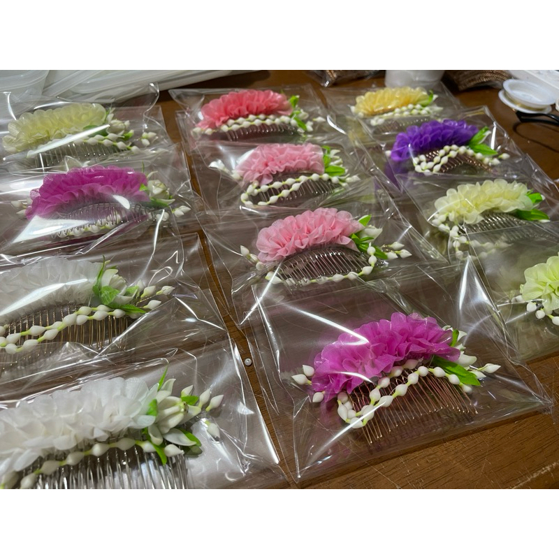 มาลัยดอกรักหวีเสียบผม แต่งชุดไทย เครื่องประดับไทย งานประดิษฐ์ เลือกสีได้