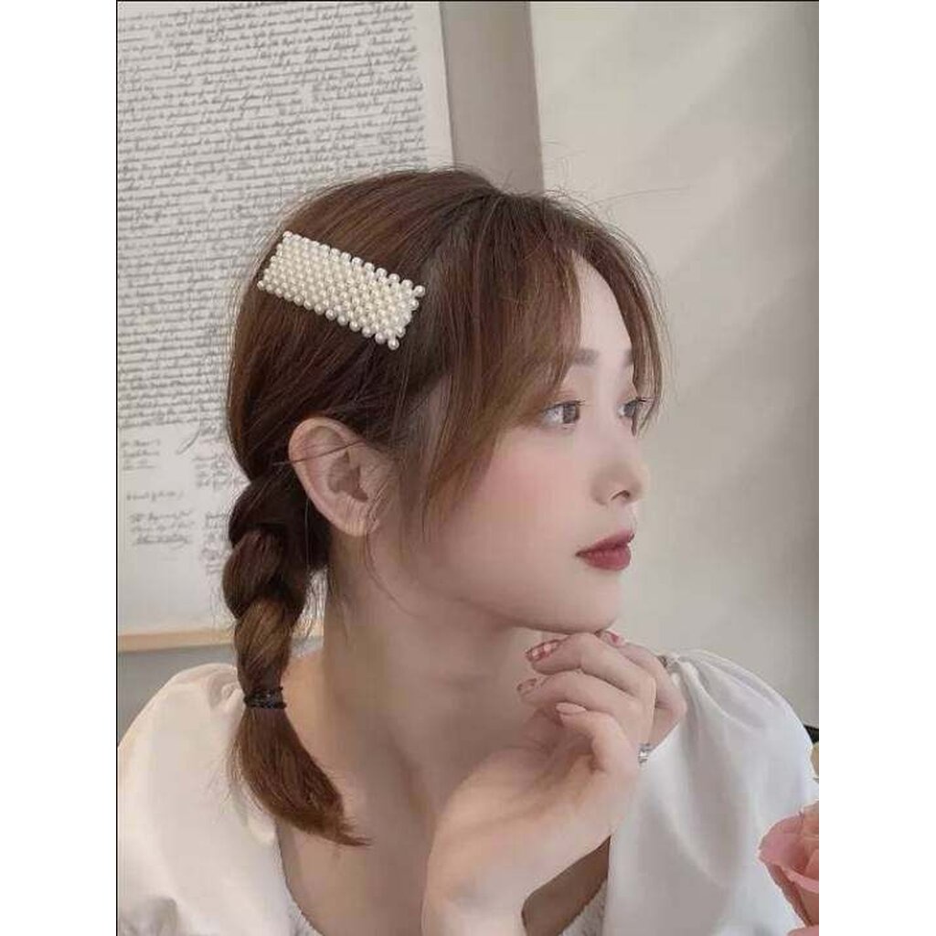 มาหยากิ๊ฟช้อป  กิ๊บติดผม ประดับไข่มุก เรียบหรู สไตล์เกาหลี สำหรับสุภาพสตรี ทั่วไป