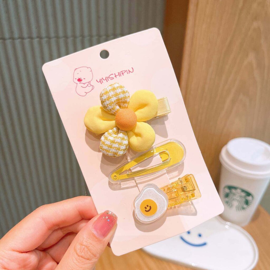 มาหยากิ๊ฟช้อป กิ๊บหนีบผม กิ๊ปดอกไม้ กิ๊บแฟชั่นเด็กน่ารัก สีสันสดใส แพ็ค 3 ชิ้น