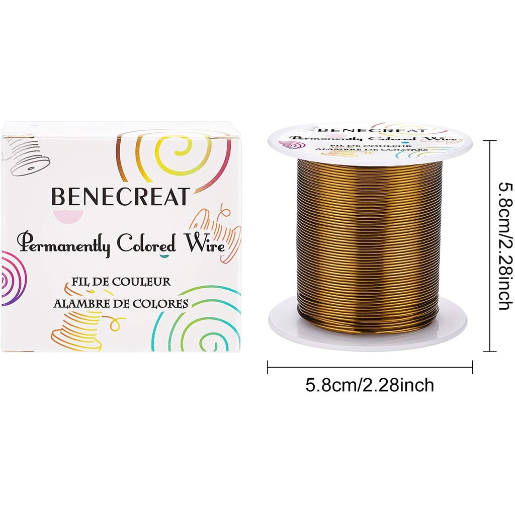 ม้วนลวดทองแดง 20 Gauge 0.8 มม. 30 ม./ม้วนสําหรับทําเครื่องประดับหัตถกรรมสีบรอนซ์