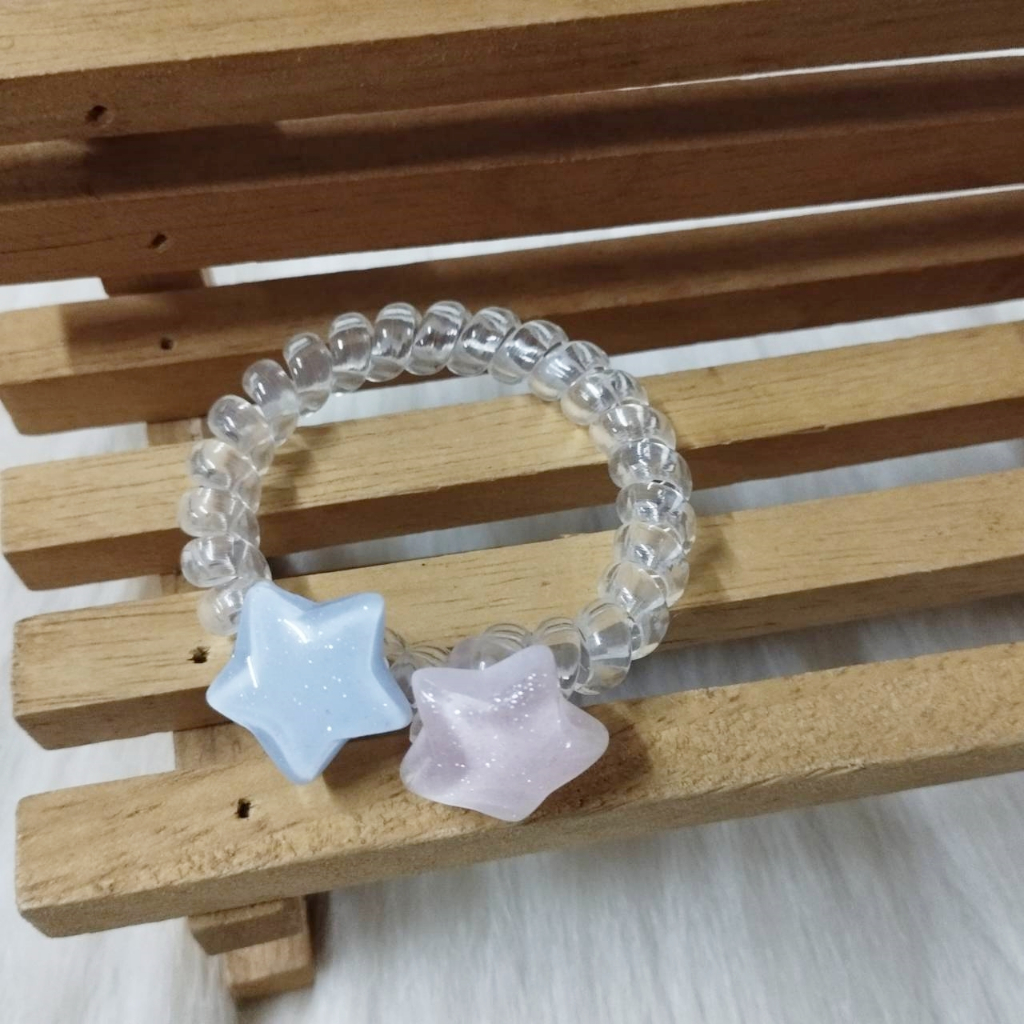 ยางมัดผม แบบเกลียว สายโทรศัพท์ ดาว / ของใหม่ค่ะ