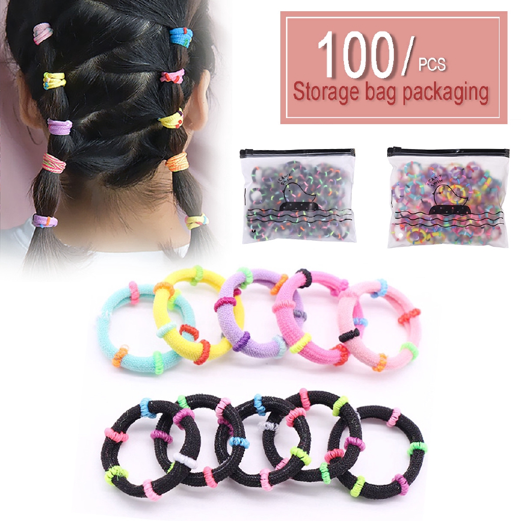 ยางมัดผมสไตล์เกาหลีสําหรับเด็ก 1000/100/50/20 ชิ้น