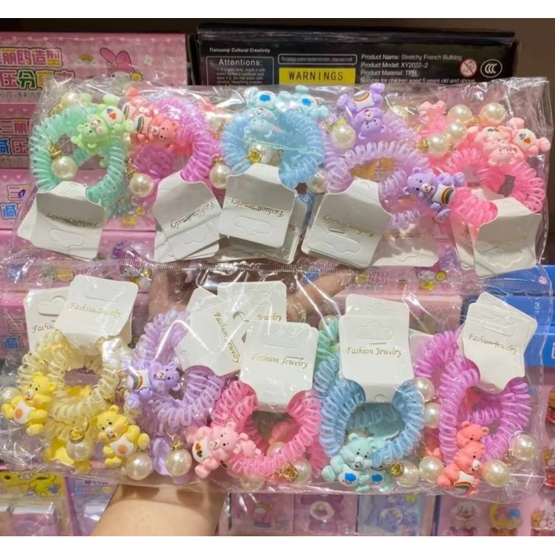 ยางมัดผมเกลียว ยกโหล 12ชิ้น  คละสี คละลาย ลายการ์ตูน