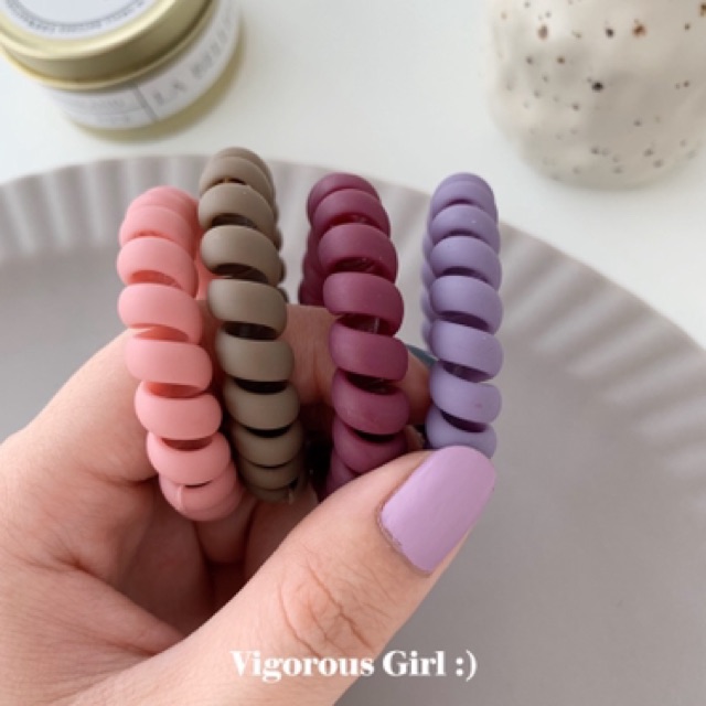 ยางมัดผมแบบเกลียว เนื้อแมทและเนื้อเงา คุมโทน B003 โปรดอ่านรายละเอียด