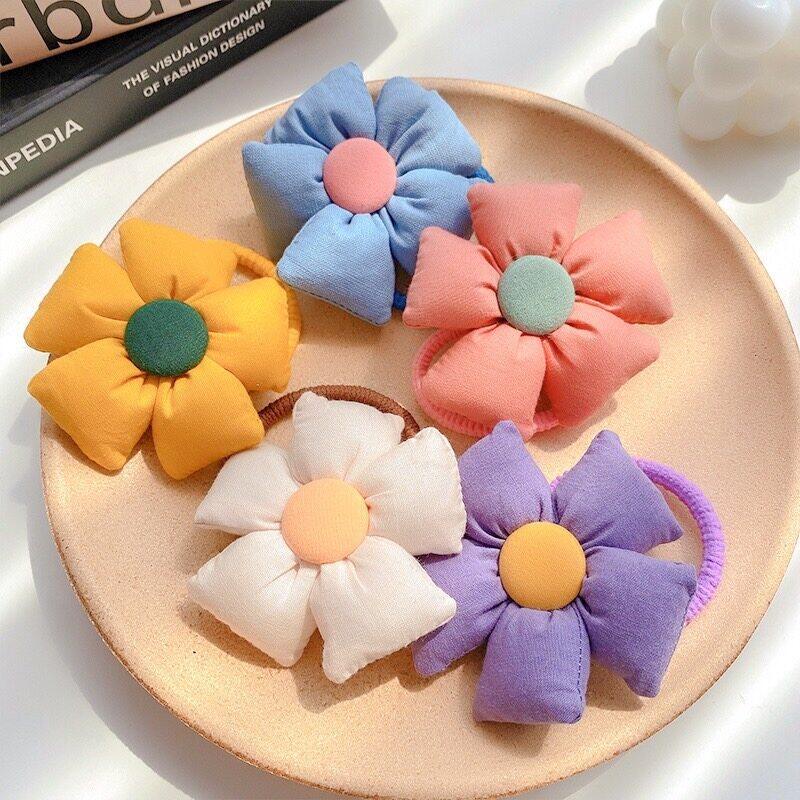ยางรัดผม ลายดอกทานตะวัน สไตล์เกาหลี น่ารักๆ  สินค้าพร้อมส่งจากไทย