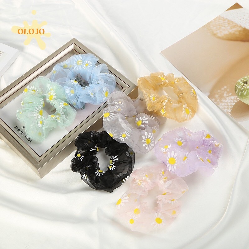 ยางรัดผมดอกเดซี รัดผมแบบยางยืด ยางมัดผม คละสี G026