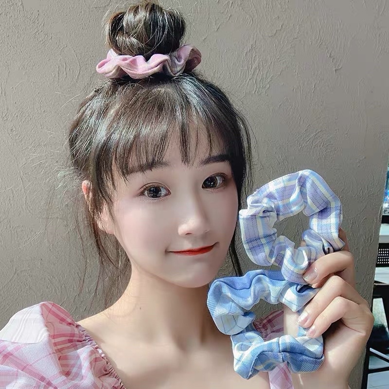 ยางรัดผมลายสก๊อต สีสวยน่ารัก  [XPJ-12]