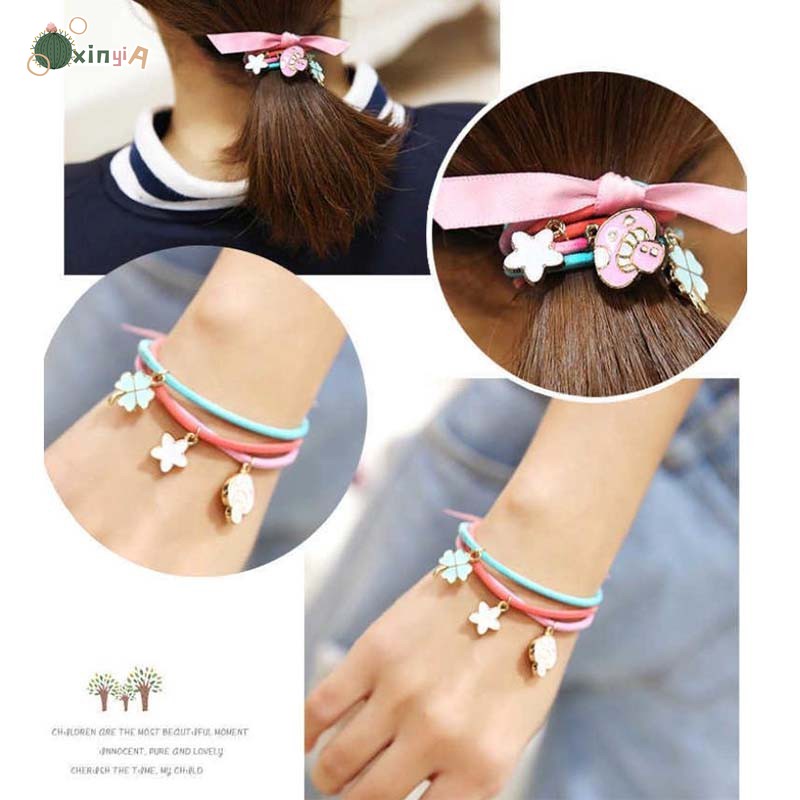 ยางรัดผมสีสันสดใส เเฟชั่น สำหรับผู้หญิง