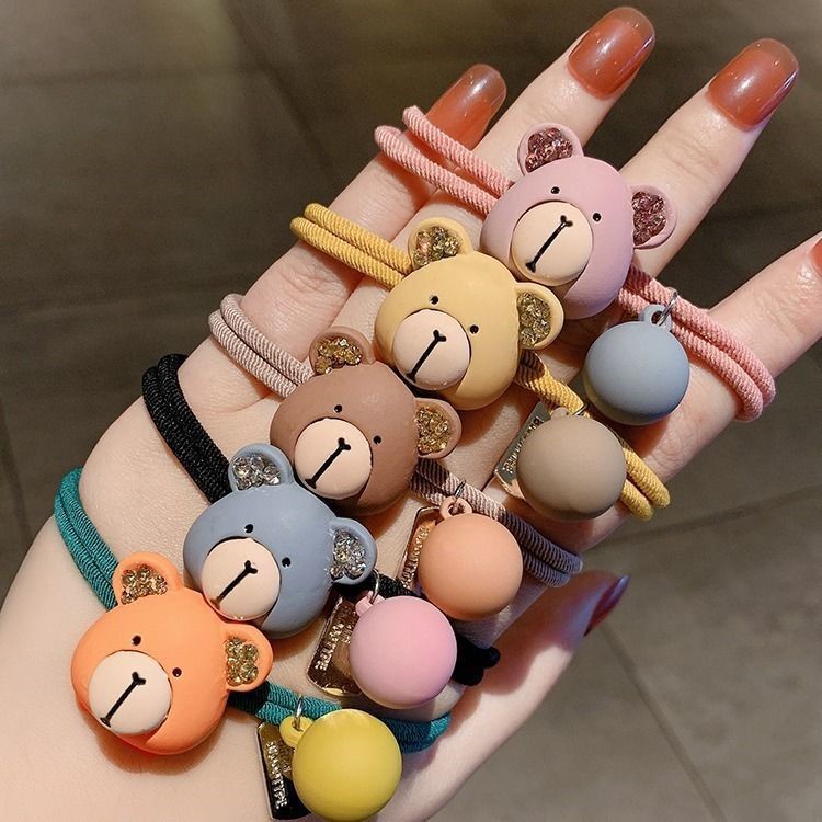 ยางรัดผมแฟชั่น ยางรัดผมแฟชั่นเกาหลี ติดจี้ดอกไม้ หมีน้อย แฟชั่นมีหลายสี
