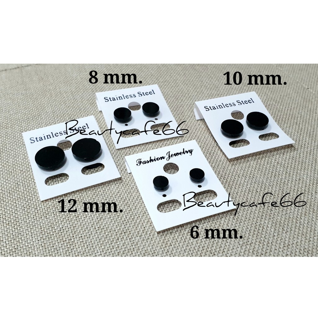 ลด 50% (1 คู่) จิวหู จิวแม่เหล็ก ติดแน่น ไม่เจ็บหู ไม่ต้องเจาะ มี 4 Size สีดำ