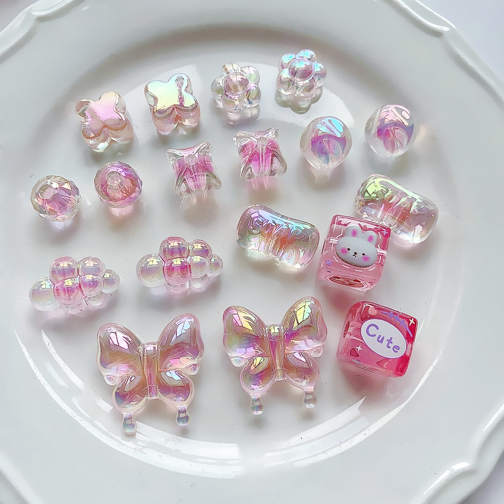 ลูกปัดอะคริลิค ทรงกลม น่ารัก สําหรับทําเครื่องประดับ แฮนด์เมด DIY 5 ชิ้น