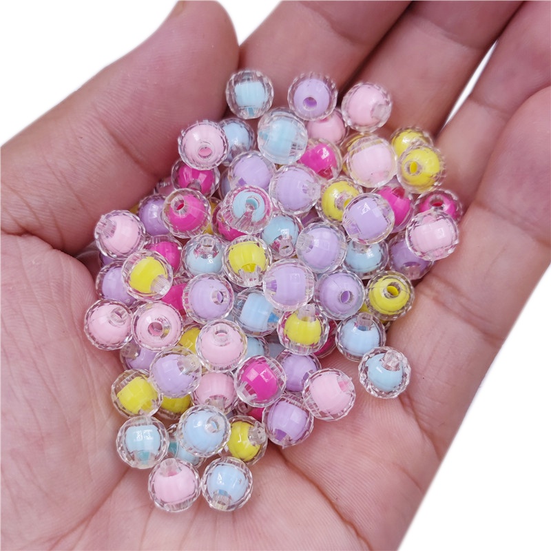 ลูกปัดอะคริลิคใส สีแคนดี้ 8/10 มม. สําหรับทําเครื่องประดับ DIY (20/40 ชิ้นต่อถุง)