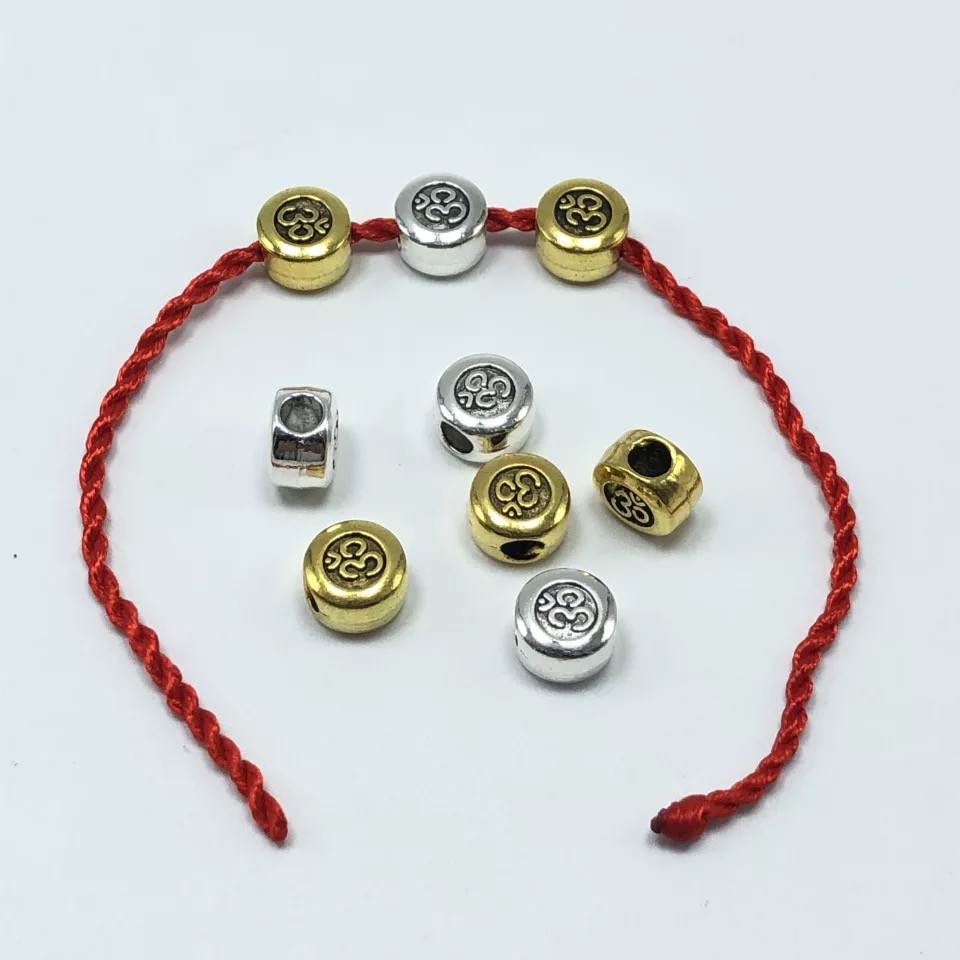 ลูกปัดเงินทิเบตลายโอม 10mm