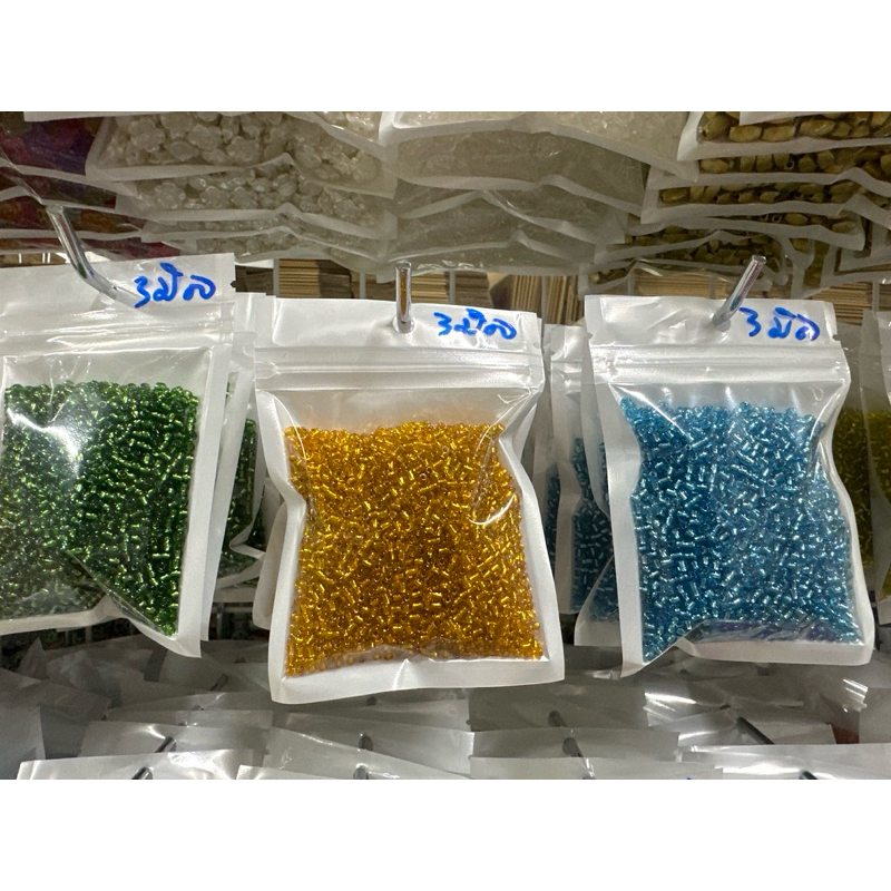 ลูกปัดเม็ดทรายยี่ห้อKสอดใส้ขนาด3มิลถุง70กรัม