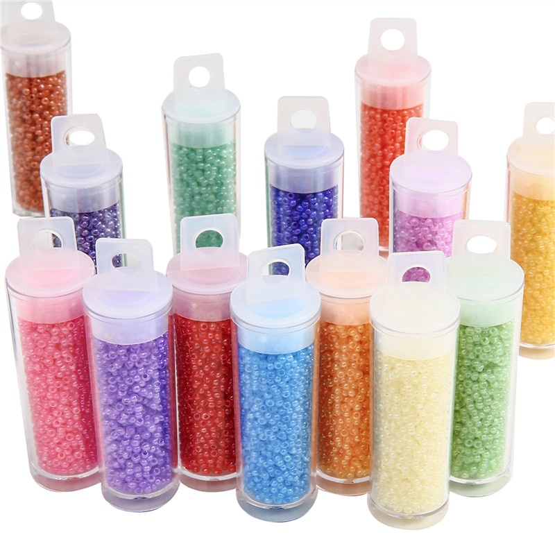 ลูกปัดแก้ว สีพื้น สําหรับทําเครื่องประดับ ขนาด 2 มม. 1500 ชิ้น