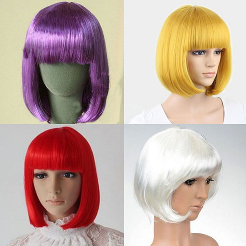 วิกผมบ๊อบสั้นตรง วิกผมคอสเพลย์ 13 สี สําหรับผู้หญิง