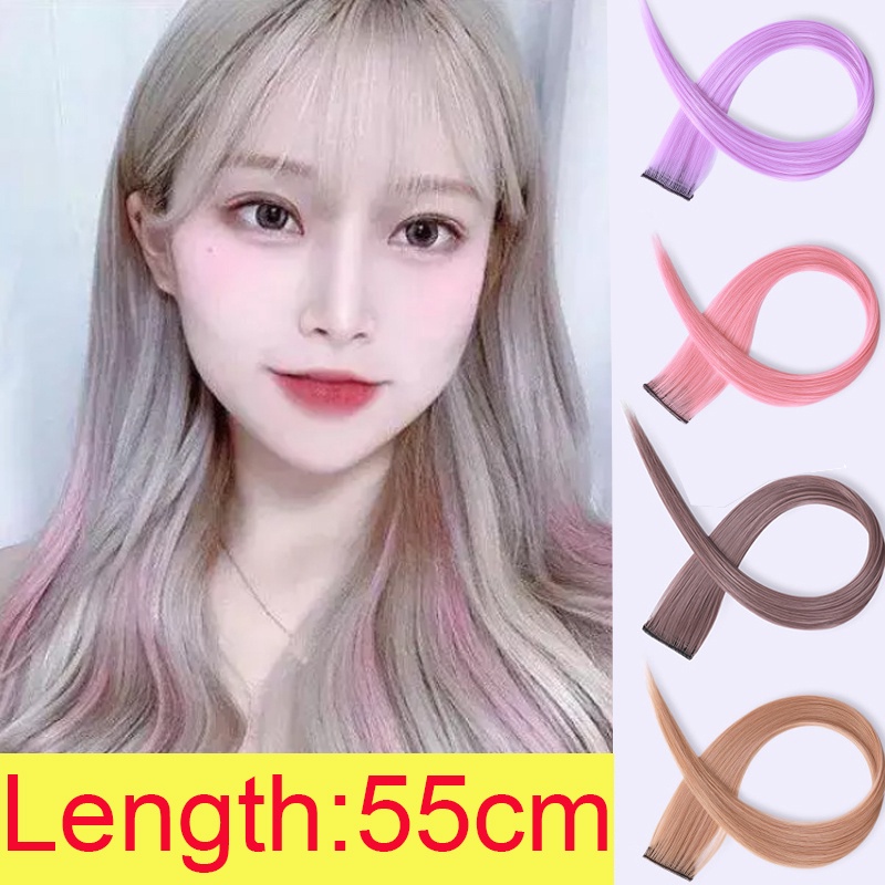 วิกผมยาวตรง สีย้อม แฟชั่นสําหรับผู้หญิง ต่อผมทำสี ต่อผมทำสี วิก วิกผม ผมปลอม