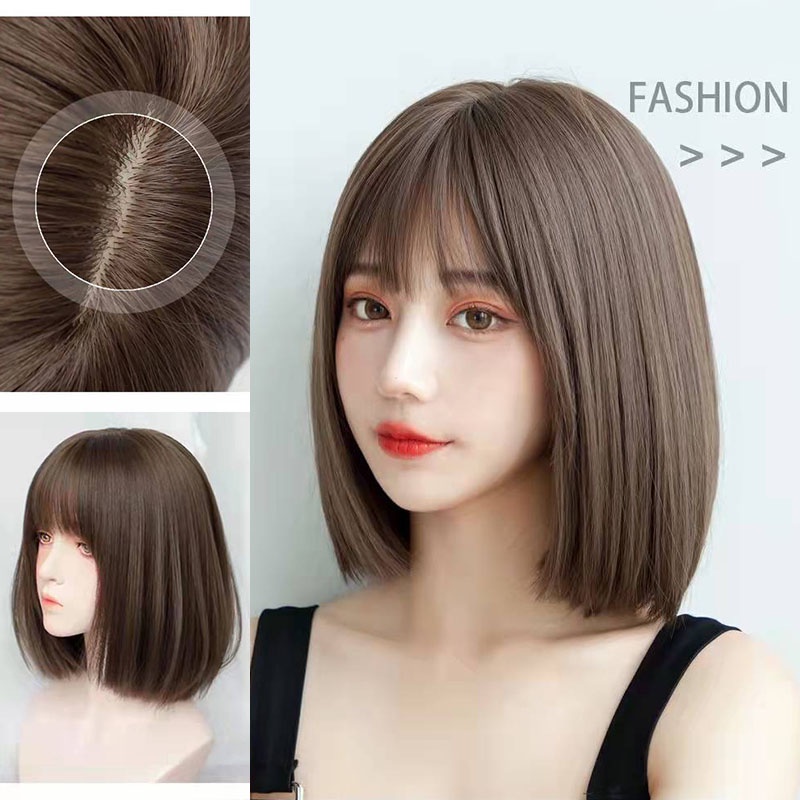 วิกผมสั้น ยาว​ 28 cm. มีหนังศีรษะ​ รุ่น​ UD เหมือนผมจริงมากๆ​​ ผมนิ่ม​ แถมเน็ต​คลุมผม