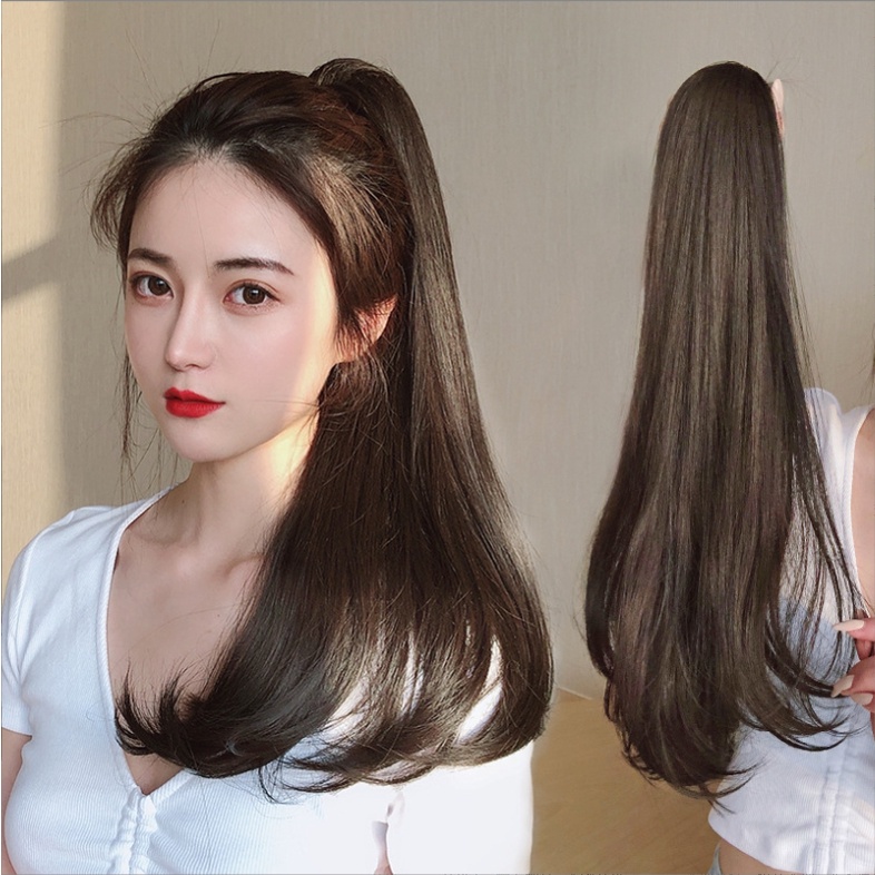 วิกผมหางม้า แบบหนีบ แฮรฅ์พีชหางม้า ลอนปลายงุ้มๆ ดูผมสวยสุขภาพดี ผมนิ่ม ติดง่ายๆ