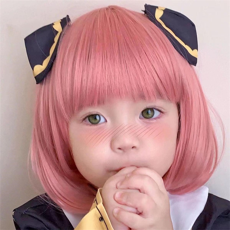 วิกผมเด็ก ผมสั้นฟู วิกผมเด็กผู้ชาย เวอร์ชั่นเกาหลี Qi Liuhai BOBO วิกผมสั้นตรง แบบเต็ม