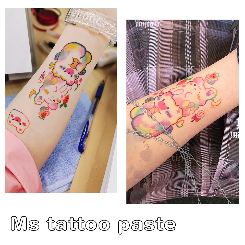 สติกเกอร์รอยสักชั่วคราว ลายการ์ตูน ขนาดเล็ก กันน้ํา แบบสุ่ม จํานวน 1 แผ่น