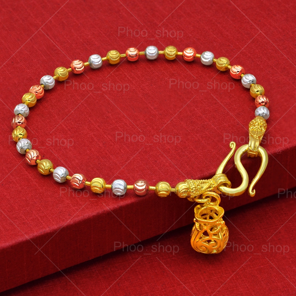 สร้อยข้อมือ 3กษัตริย์พร้อมจี้ถุงทอง เพื่อความเป็นศิริมงคล #P92