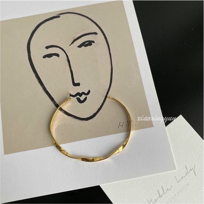 สร้อยข้อมือ กําไลข้อมือ ชุบทอง 14K แบบเปิด วางซ้อนกันได้