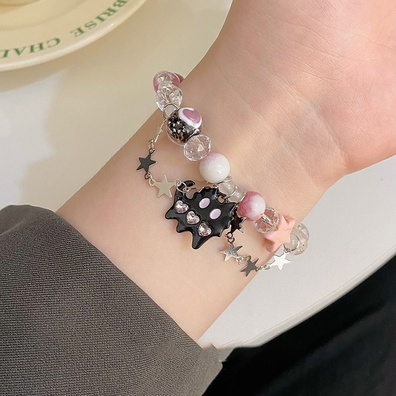 สร้อยข้อมือ ประดับลูกปัด ลายการ์ตูนแมวน่ารัก สําหรับผู้หญิง
