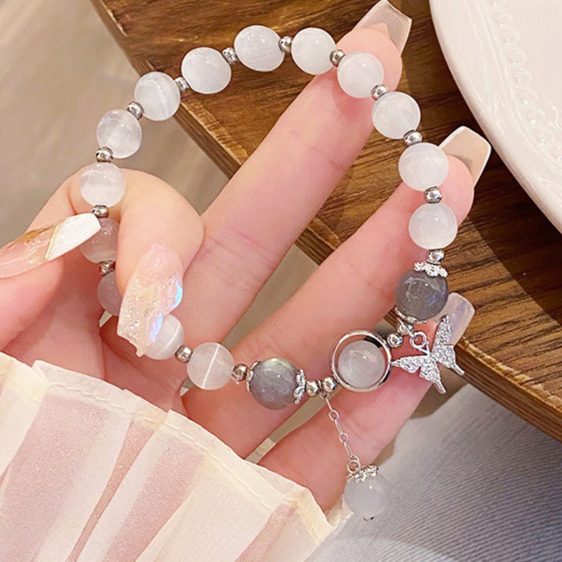 สร้อยข้อมือ ประดับลูกปัดหยก รูปกระต่ายนําโชค สไตล์จีนวินเทจ สําหรับผู้หญิง และคู่รัก