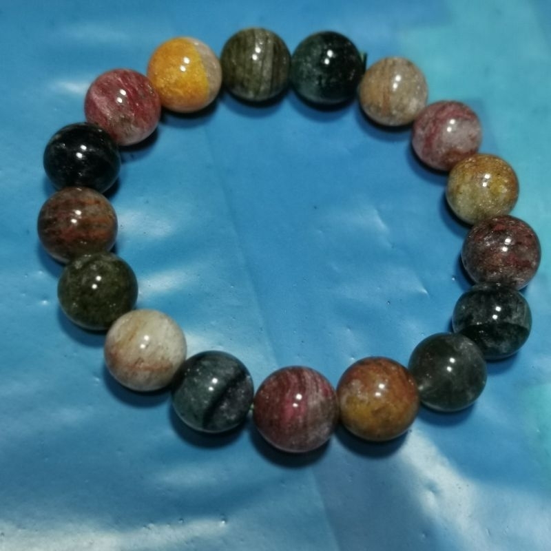 สร้อยข้อมือผีคริสตัลหลากสีธรรมชาติ 8mm-14mm
