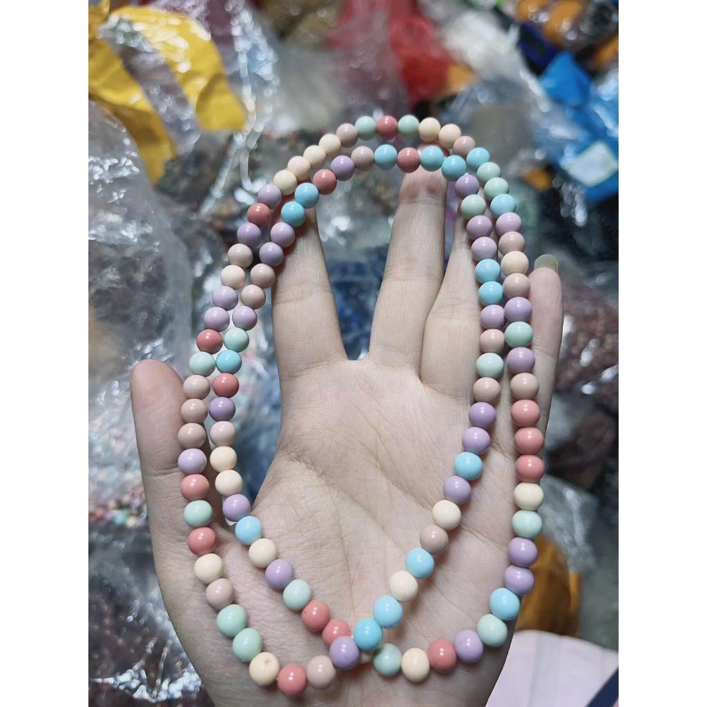 สร้อยข้อมือหินธรรมชาติอัลซาเรนโบว์ 3 วงกลม 6มม