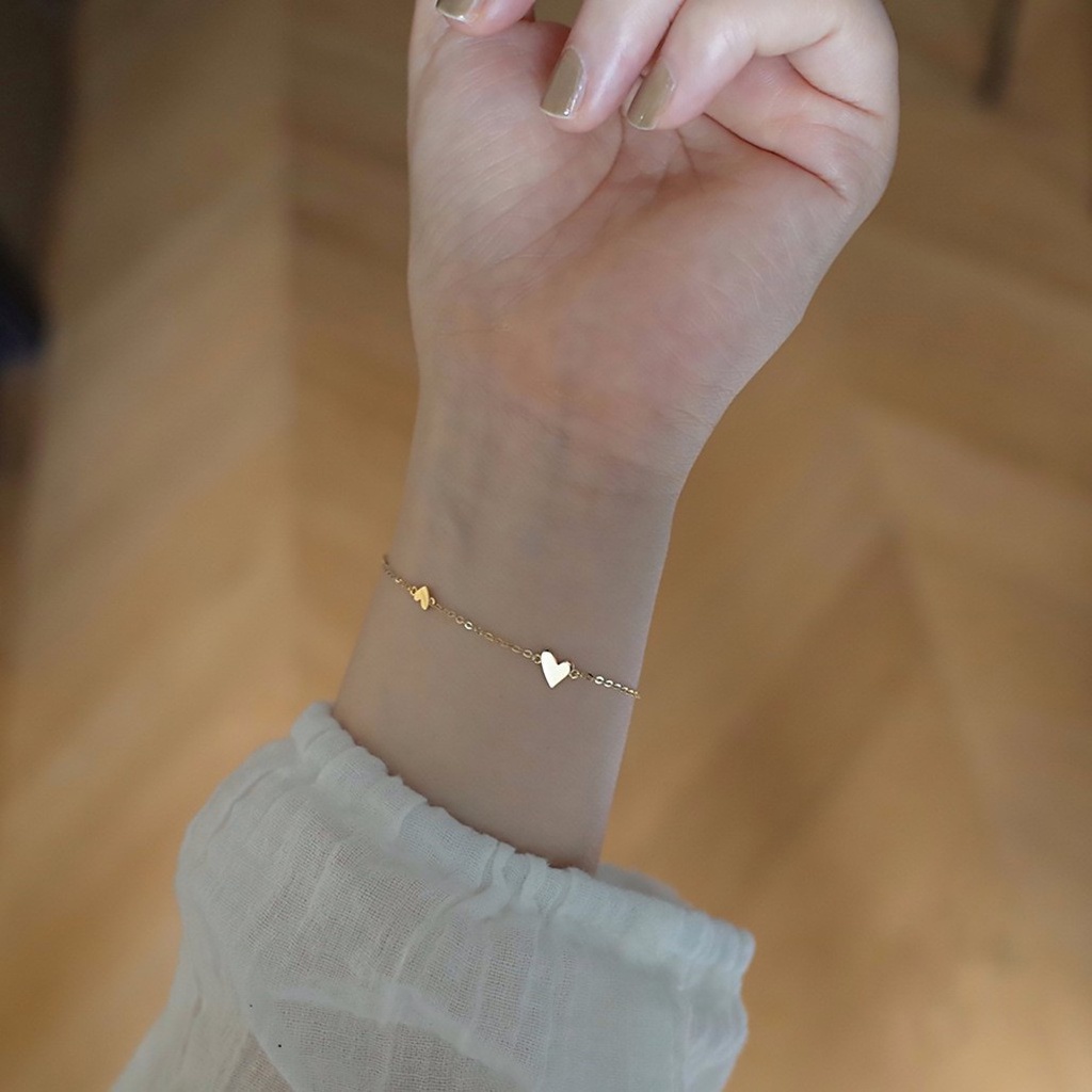สร้อยข้อมือโซ่ เหล็ก ทนสี สไตล์เกาหลี มินิมอล และแฟชั่น