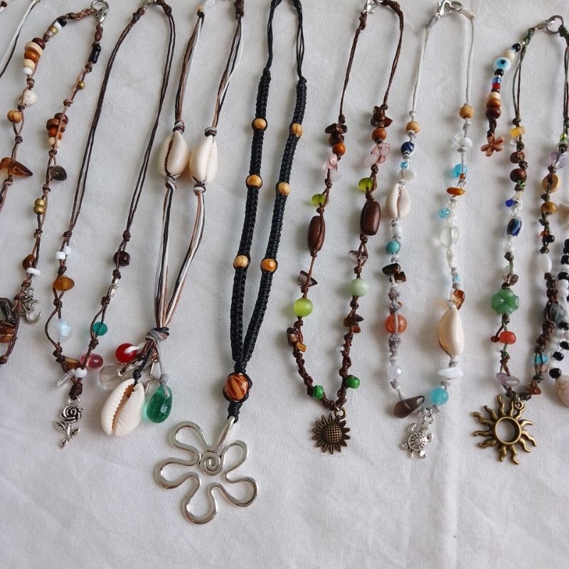 สร้อยคอ สร้อยถักเชือกเทียน handmade สร้อยแฟรี่ สร้อยฮิปปี้ สร้อยใส่ไปงานดนตรี