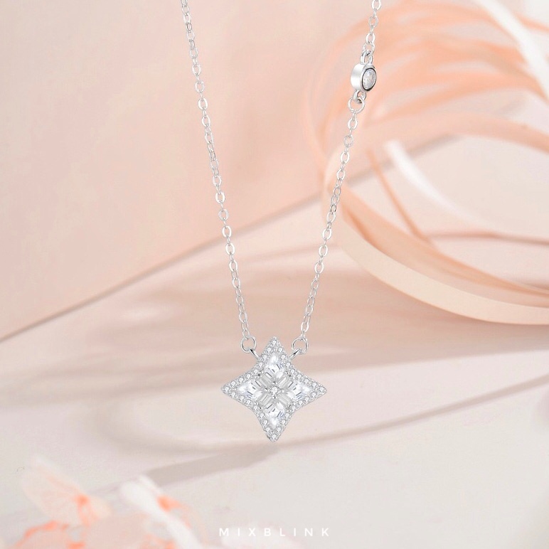 สร้อยคอ เงินแท้ 92.5% ส่งฟรี EMS ♡ รุ่น Sparkly ♡ - ( #I26 )