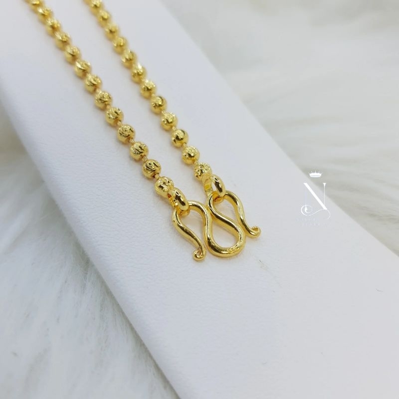 สร้อยคอทQง เม็ด3มิล 1บ พรีเมี่ยม เทียบแท้ สวยทนมาก ประจำวัน หญิง