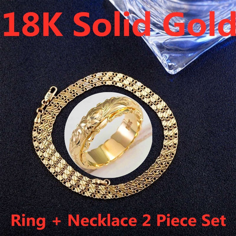 สร้อยคอสเตนเลส ทอง 18K เครื่องประดับงานหมั้น งานแต่งงาน สําหรับผู้ชาย (สร้อยคอ+แหวน)