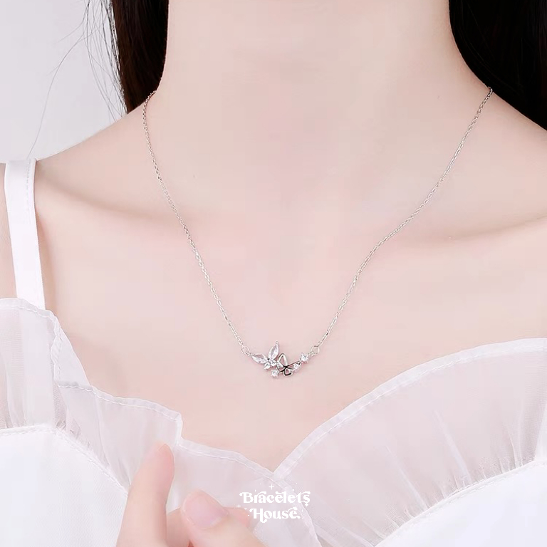 สร้อยคอเงินแท้ Papillon ♡. (ปาปิยอง) ส่งฟรี EMS ! [C9-2]