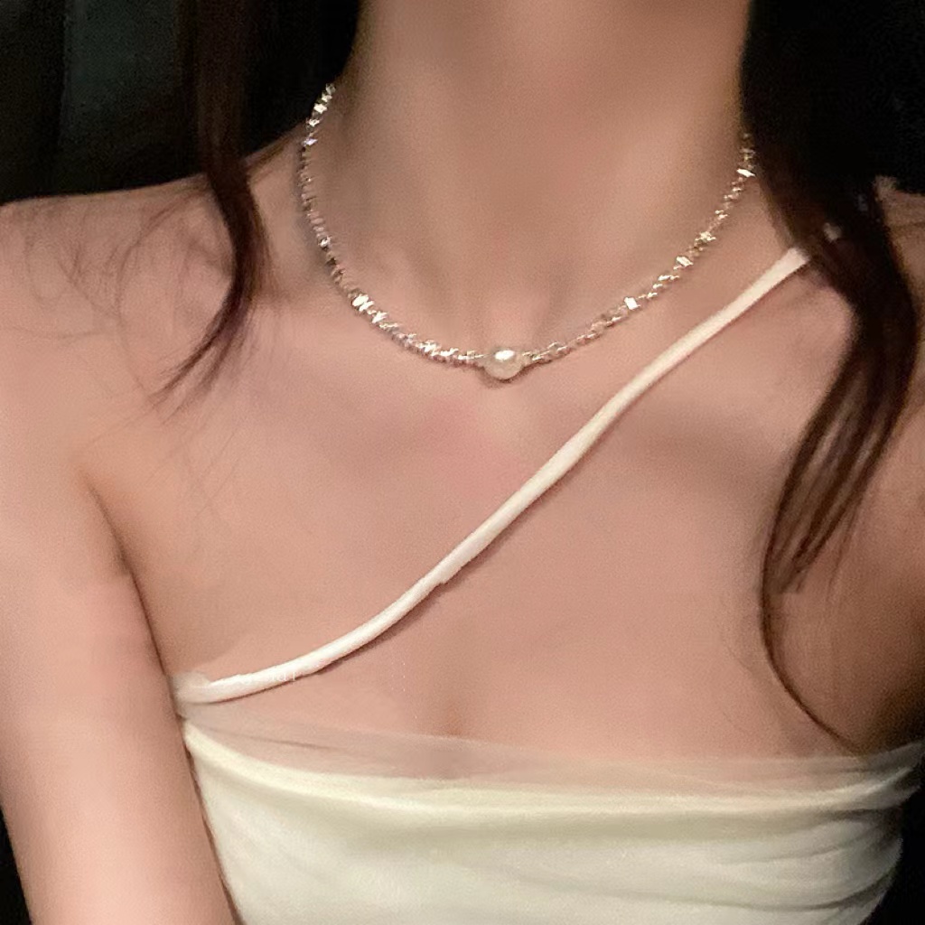 สร้อยคอโซ่ จี้ไข่มุก เข้ากับทุกการแต่งกาย สําหรับผู้หญิง