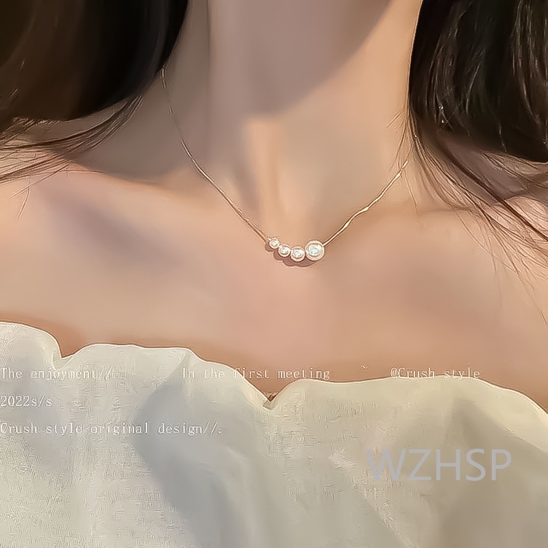สร้อยคอโซ่ ประดับมุก หรูหรา สไตล์เรโทร สําหรับผู้หญิง