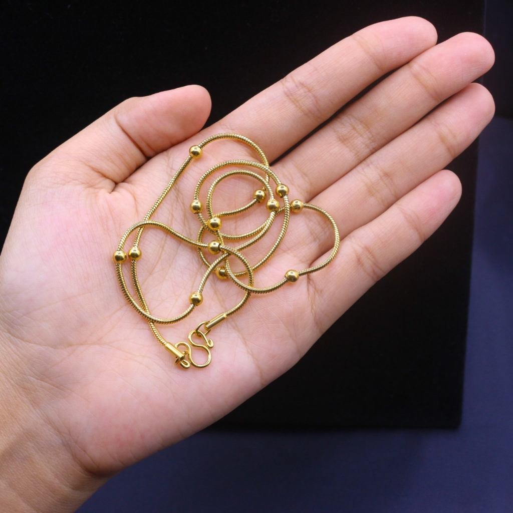 สร้อยสีทองสแตนเลส เลเซอร์ ลายสวยแข็งทน สร้อยพระ ห้อยจี้ สำหรับชาย-หญิง (T02)