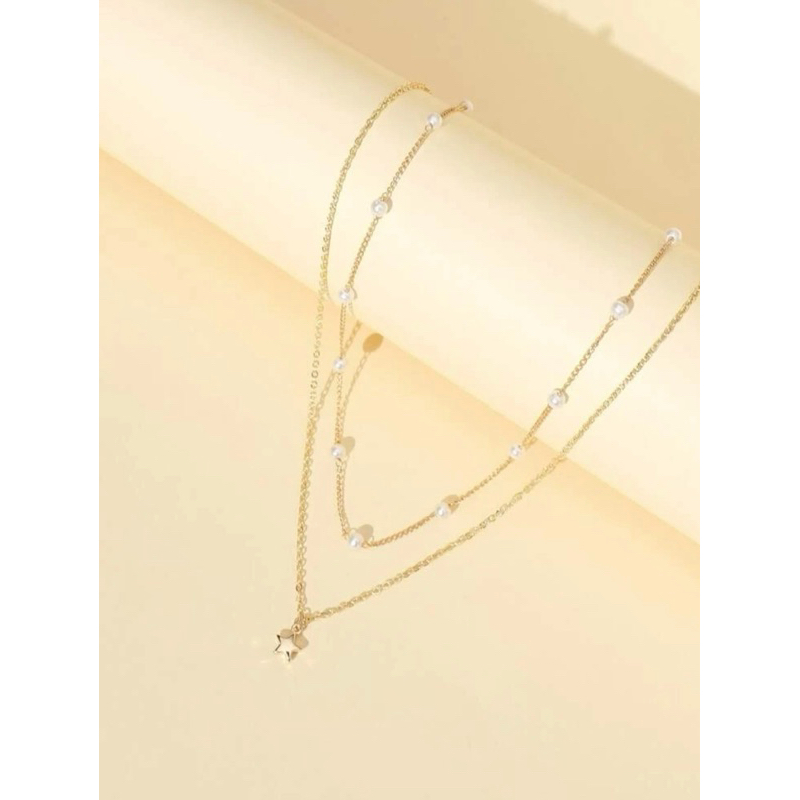 สร้อยเลเยอร์ สร้อยมุก จี้ดาว พร้อมส่ง! (#P5)