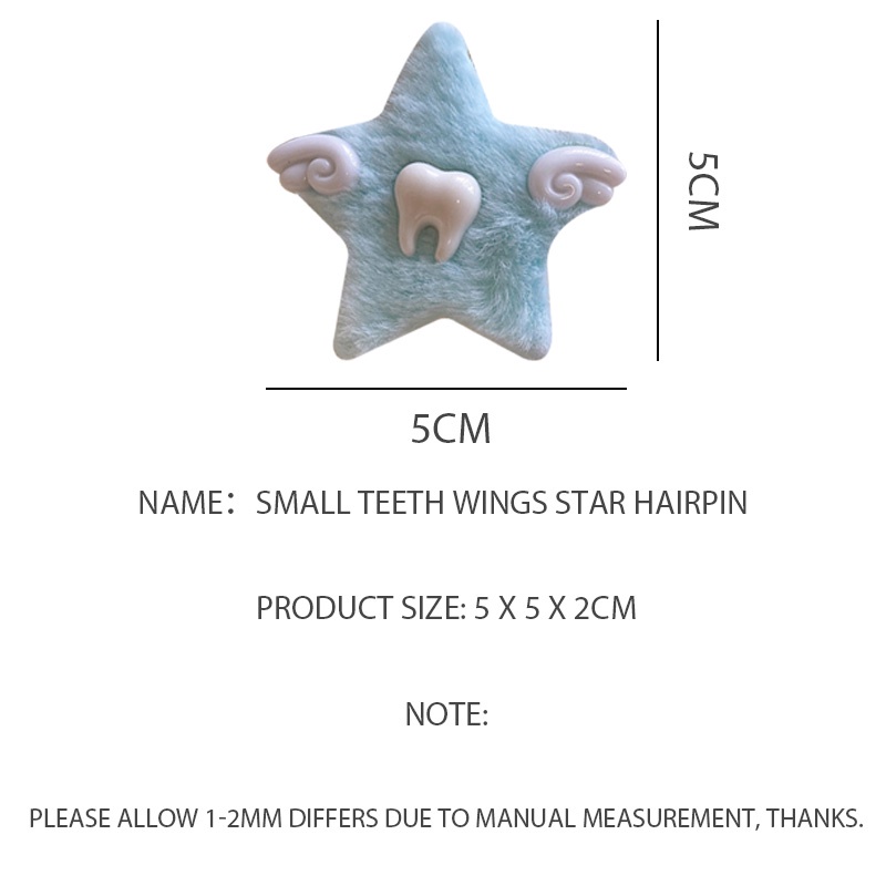 สไตล์ฮาราจูกุ Angel Wings Hair Clip Plush 5 ดาว Headwear น่ารักฟันกิ๊บ-Krismile.th