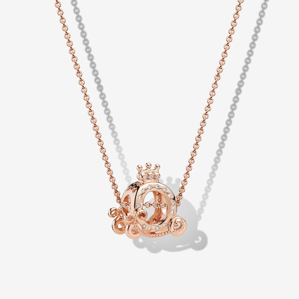 [ส่งจากกรุงเทพ]Pandora สร้อยคอ สร้อยคอพร้อมจี้ แฟชั่น Shining Crown Carriage Necklace ของขวัญสำหรับคนพิเศษ ของแท้ 100%