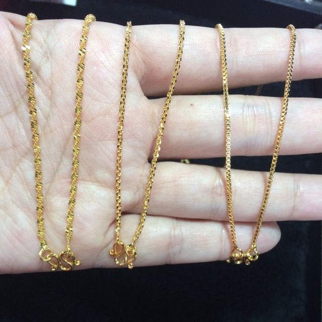 ส่งฟรี​มีชำระปลายทาง​ สร้อยคอชุบทองแท้ อิตาลี่ 18k ไม่ลอกดำ  ราคาคุณภาพขายถูกพร้อมตลับทอง