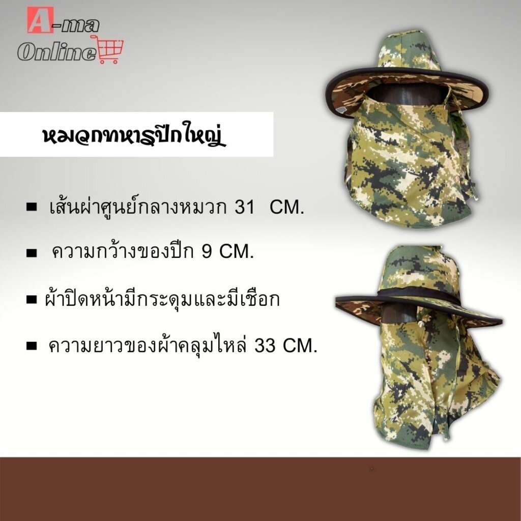 หมวกคลุมหน้ากันเเดด กันUV (HAT) ใส่ทำงาน ใส่ตกปลา ใส่ทำไร่ ทำสวน ส่งไว ราคาถูก