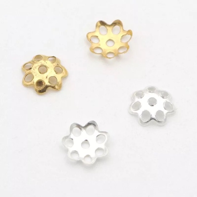หมวกคั่นลูกปัดเงิน ขนาด 6-8mm AC04