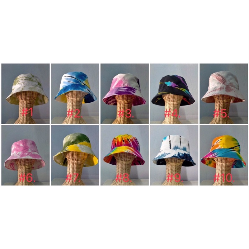 หมวกบักเก็ตลายมัดย้อม สินค้าพร้อมส่งค่ะ ราคาโรงงานจ้า