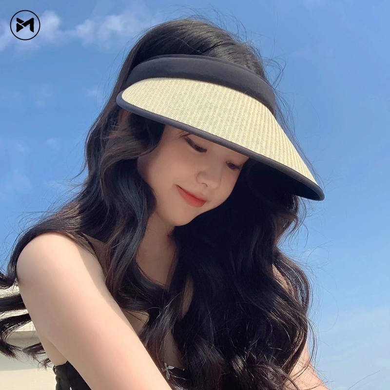 หมวกยางเปล่า ป้องกันแดด พิมพ์ลายตัวอักษร แฟชั่นฤดูร้อน สําหรับผู้หญิง 2022
