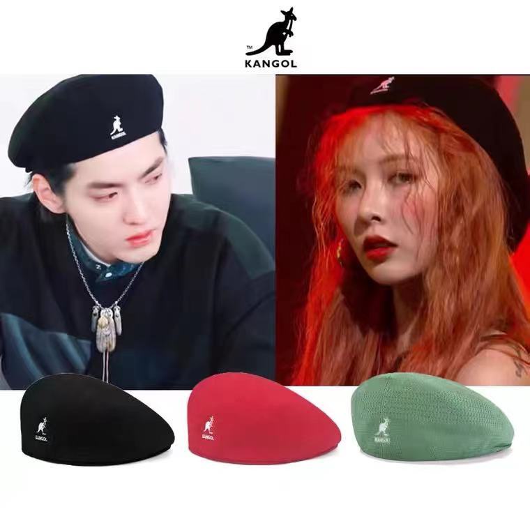 หมวกเบเร่ต์ แบบบาง ลายจิงโจ้ สีดํา แฟชั่นฤดูร้อน สไตล์เรโทร สําหรับผู้ชาย และผู้หญิง