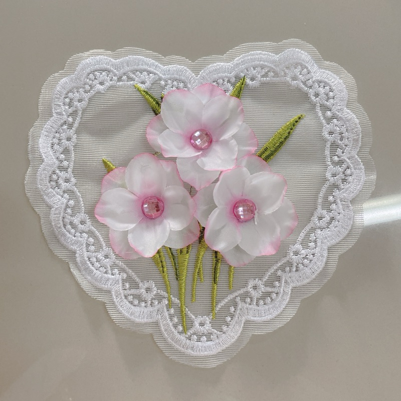 หัวใจตกแต่งเสื้อผ้า กระเป๋าdiy (5.5“x6”)